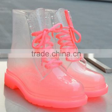 Various styles fashion pink half boot rain shoes rubber rain shoes