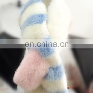 2017 Custom New Design Fashion Real Fox Fur Korean Scarf