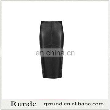 2016 A/W Women's Leather Pencil Skirt