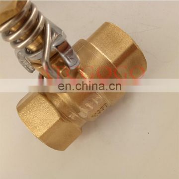 low price brass spring close ball valve DN25 1inch