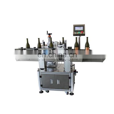 Automatic double sides flat bottle sticker Labeling Machine for drum barrel can jar