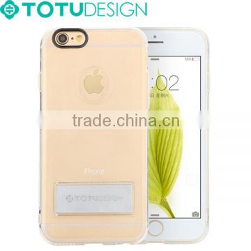 TOTU Newest Stand Design Metal Holder Transparent TPU Phone Case for iphone 6