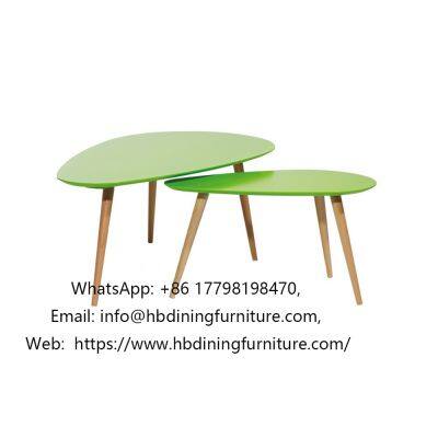 MDF green desktop home furniture triangular two-piece small dining table set