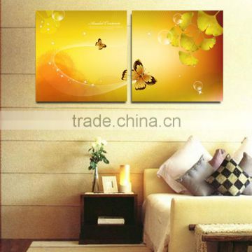 2panels butterfly oil painting canvas wall art for home decoration B-412