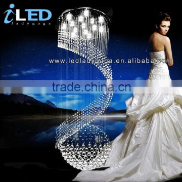 OEM and customised Size LED Big hotel crystal chandelier lighting