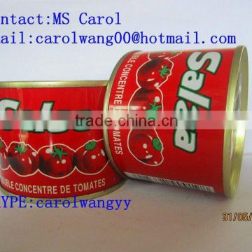 Tin tomatoes in china,tomato paste with brix 28-30%