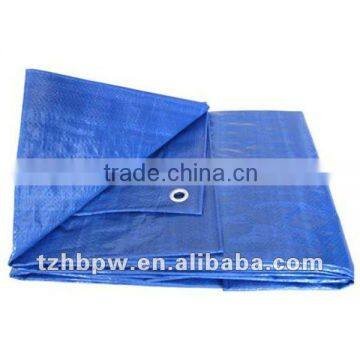 Customized PE tarpaulin blue &silver, stripped, double blue