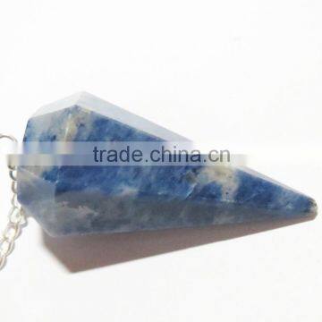 6-Facet Natural Sodalite Gemstone Pendulums