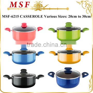 MSF-6215-Casserole Various sizes from 20cm to 30cm colorful aluminum casserole pot