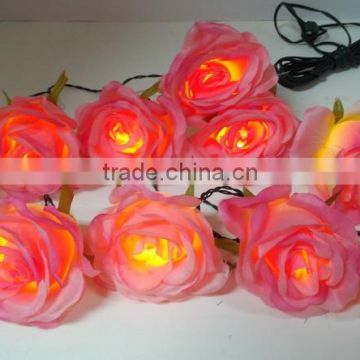 lighted pink rose artificial flower