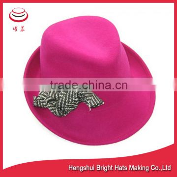 Pink Wool Felt Hats Upturned Brim For Girls