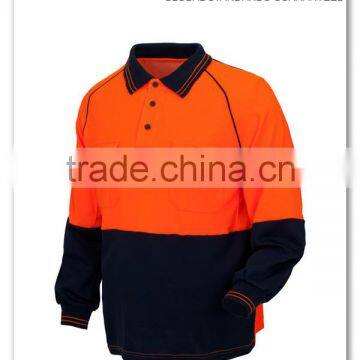 Hi Vis Long sleeve Polo shirt, comply with AS/NZS 4602.1:2011