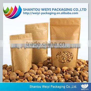 Kraft Paper With Clear Window Packaging Bag for Nuts kraft paper bag china