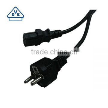 VDE approval europe power cord with euro power plug