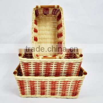Homeware handmade wicker red storage basket