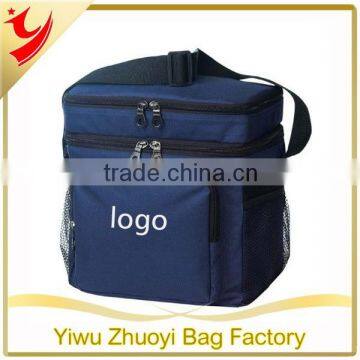 Promotional outdoor sport 600D polyester coated heavy vinyl backing cooler lunch bag