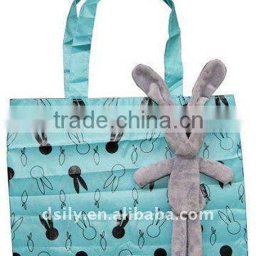 China Folding Shopping Bag Velvet with Poylester