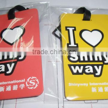 custom make embossing words bright color rubber beach luggage tags