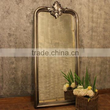 Antique Mahogany Mirror With Silver Leaf Finish, Joline Series