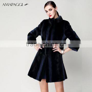 Factory sale 2015 long mink sheared fur coat for women