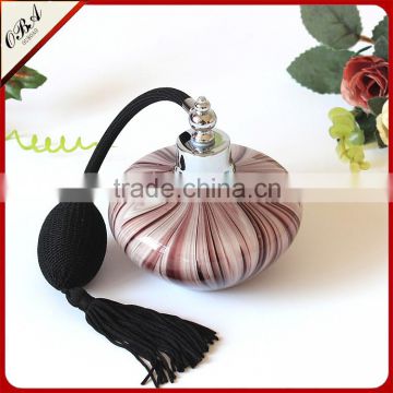 100ml Handmade Modern Popular Luxurious Purple Stripes Airbag Sprayer Pump Glass Perfume Bottle