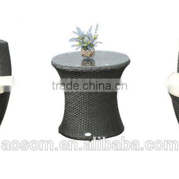 Outsunny 3pc Outdoor Stacking Rattan Wicker Patio Chair Set