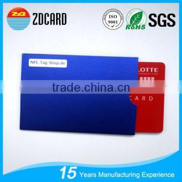 Aluminum Foil Paper Rfid Block Card Sleeve Protector For ID Card