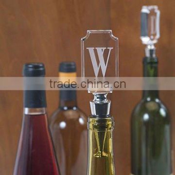 personalized crystal letter engraved wine stopper