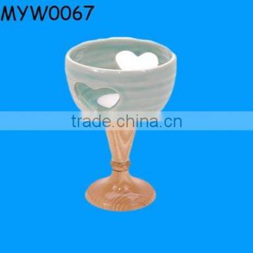heart shaped ceramic candle cup
