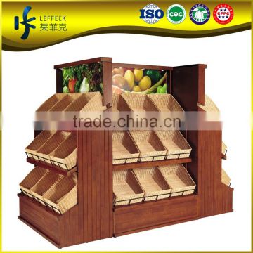 Different functions solid wood supermarket stand display