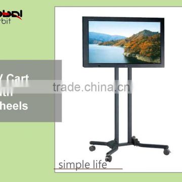 Detachable TV mount bracket with wheels, adjustable in height TV stand