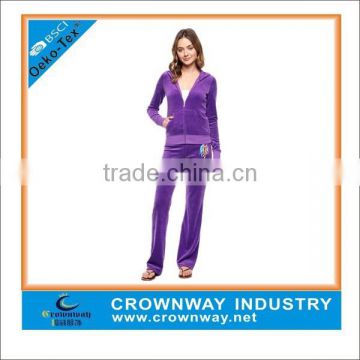 Ladies Crushed Velvet Suit with Heat Transfer Printing
