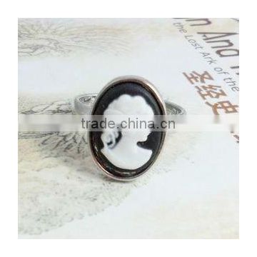 fashion charactor rings, resin palace girl inlay rings, personalized ring