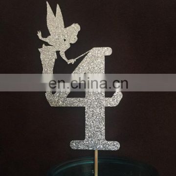 Tinkerbell Centerpiece with age Paper Cake Topper Birthday Party Decor