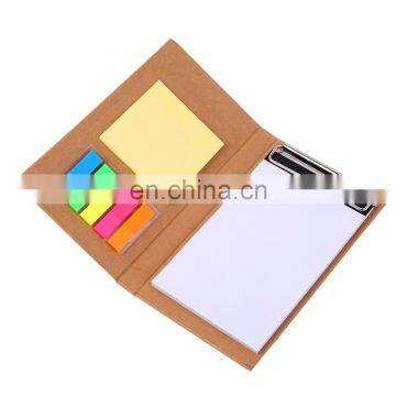 office portable recycled Notepad and booklet with paper clip and self-adhensive papers and clipboard
