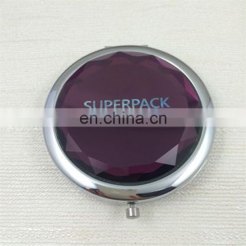 Enamel metal compact pocket mirror with custom design