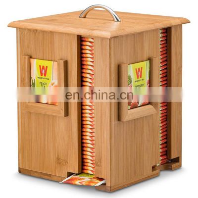Hand Portable Bamboo Tea box Organizer Storage Bagged Food Storage Boxes