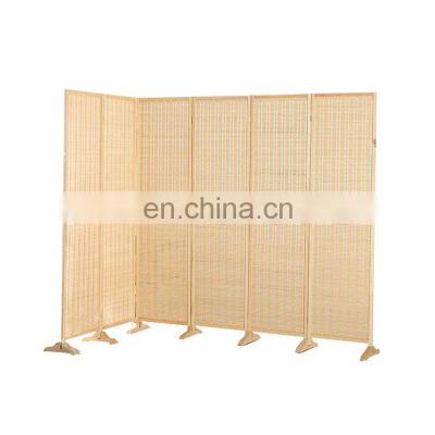 Japanese cheap room fold screen partition movable bamboo rattan woven restaurant living room divider home garden doors decor