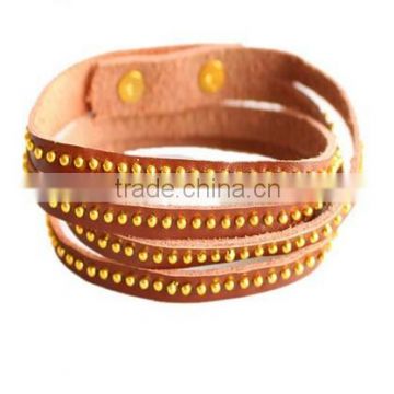 Pu leather vintage brown bracelet for women bangle pulseiras braceletes femininas indian bangles love for girl party cc 2015