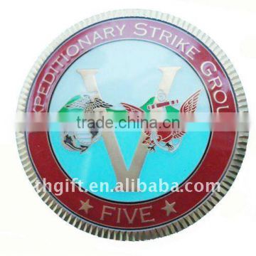 "V" letter Country metal coin / Travel group commemorate coin with diamond cut edge