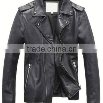 custom 100% polyester fashion men leather jacket wholesale 2016