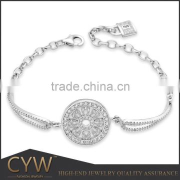 CYW Sunflower 925 Silver bracelet jewelry Made in China jewelry 2016