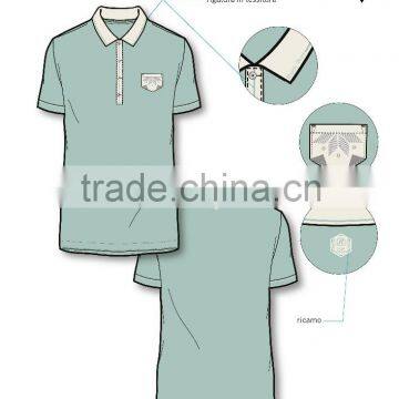 Men's classic polo shirt in green Italy new design ODM service