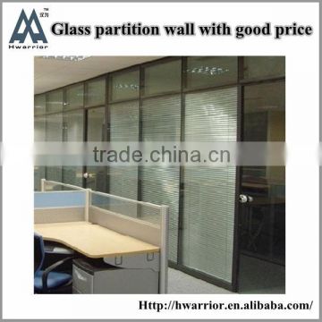 Aluminum frame clear tempered glass partition