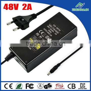 RoHS AC adapter 48V 2A AC DC adapter 48VDC power supply