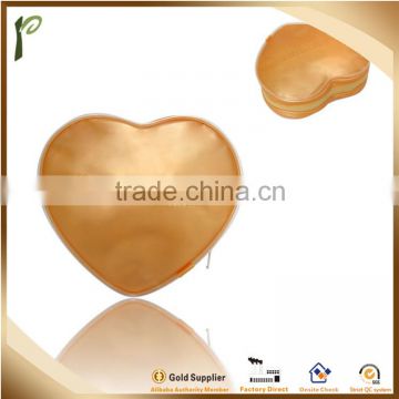 Popwide wholesale hape Of Heart golden PVC packaging bag