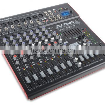 DJ Tech Live Sound dj player music mixer PROFESSIONAL Studio Mixers Analog Reverb effects for Mic / AUX audio mixer
