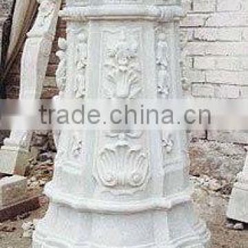 White stone stair handrails balusters hand carved stone sculpture from Vietnam