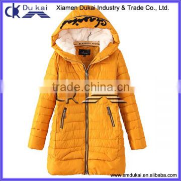 long style padding jacket for ladies, women's winter coats with hood, nylon padded jacket