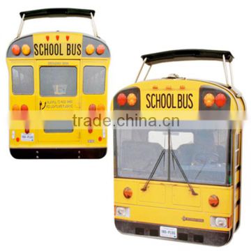 wholesale school bus shaped candy tin with handle